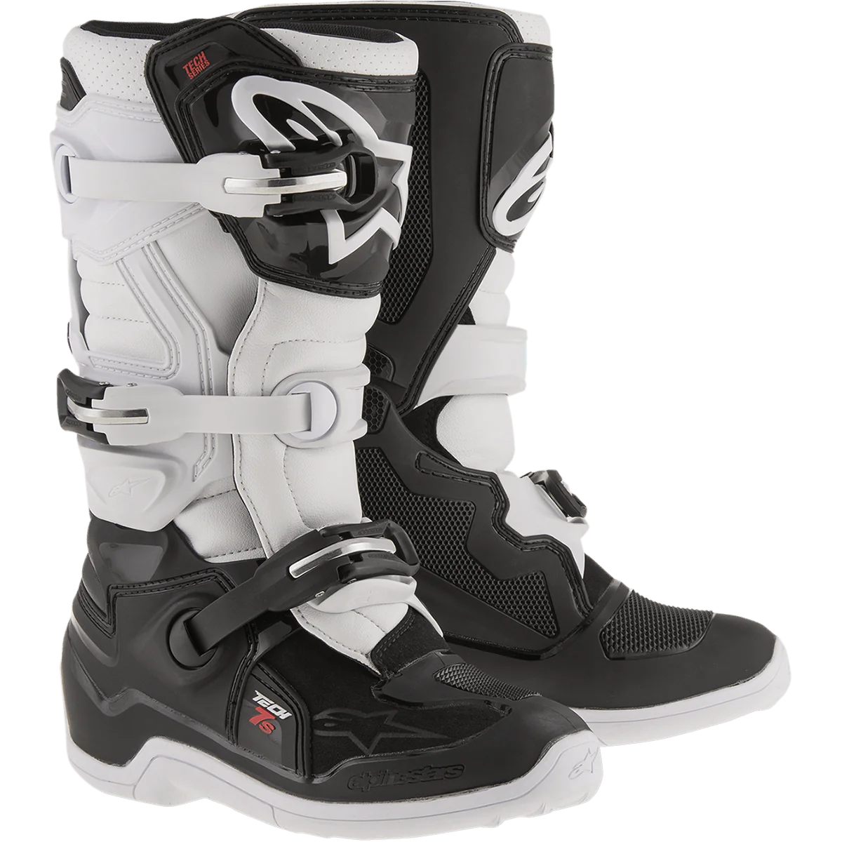 Alpinestars Tech 7s Kinder Crosslaars Zwart Wit