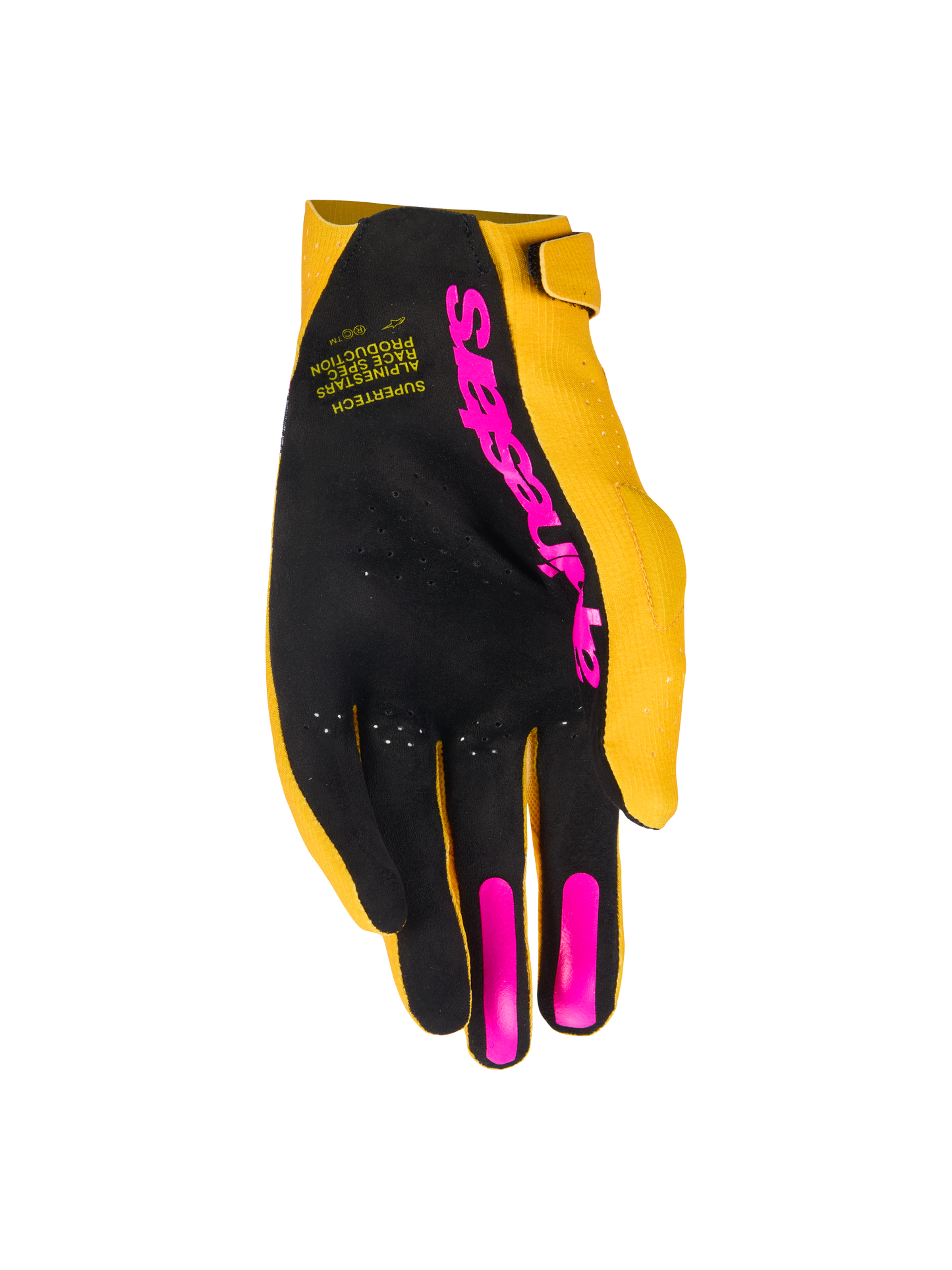 Alpinestars Supertech Crosshandschoenen Geel Roze