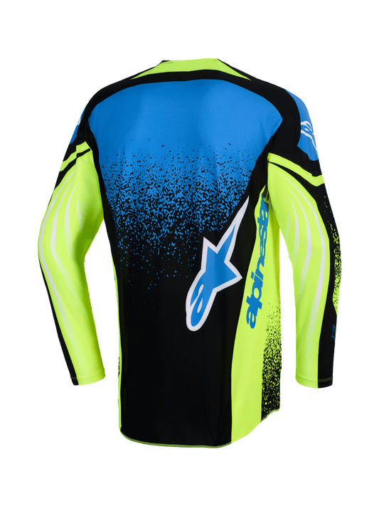 Alpinestars Techstar Nomur Blauw Fluor geel Crossshirt