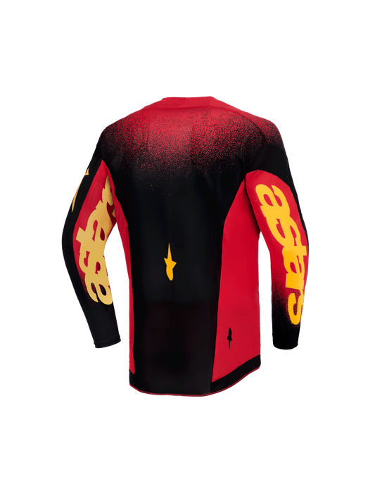 Alpinestars Supertech Scenz Rood Geel Kinder Crossshirt