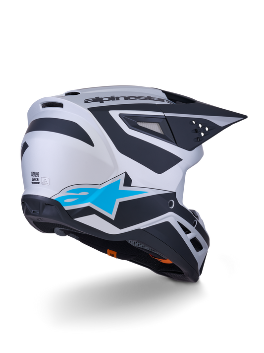 Alpinestars S-M3 Heat Crosshelm Zilver Blauw