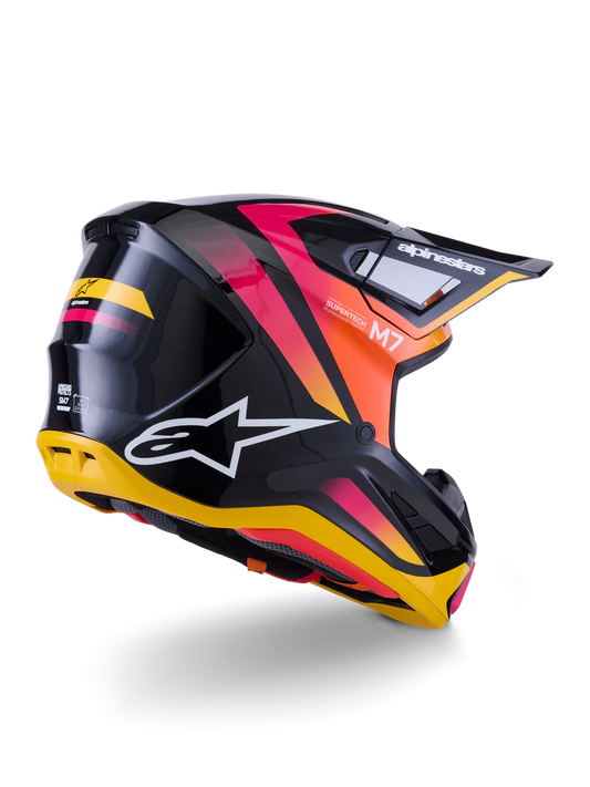 Alpinestars S-M7 Rise Crosshelm Zwart Geel