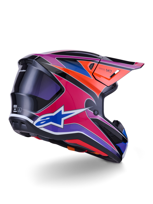 Alpinestars S-M7 Fuse Crosshelm Blauw Paars