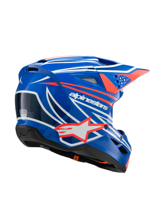 Alpinestars S-M3 Wurx Kinder Crosshelm Blauw Rood