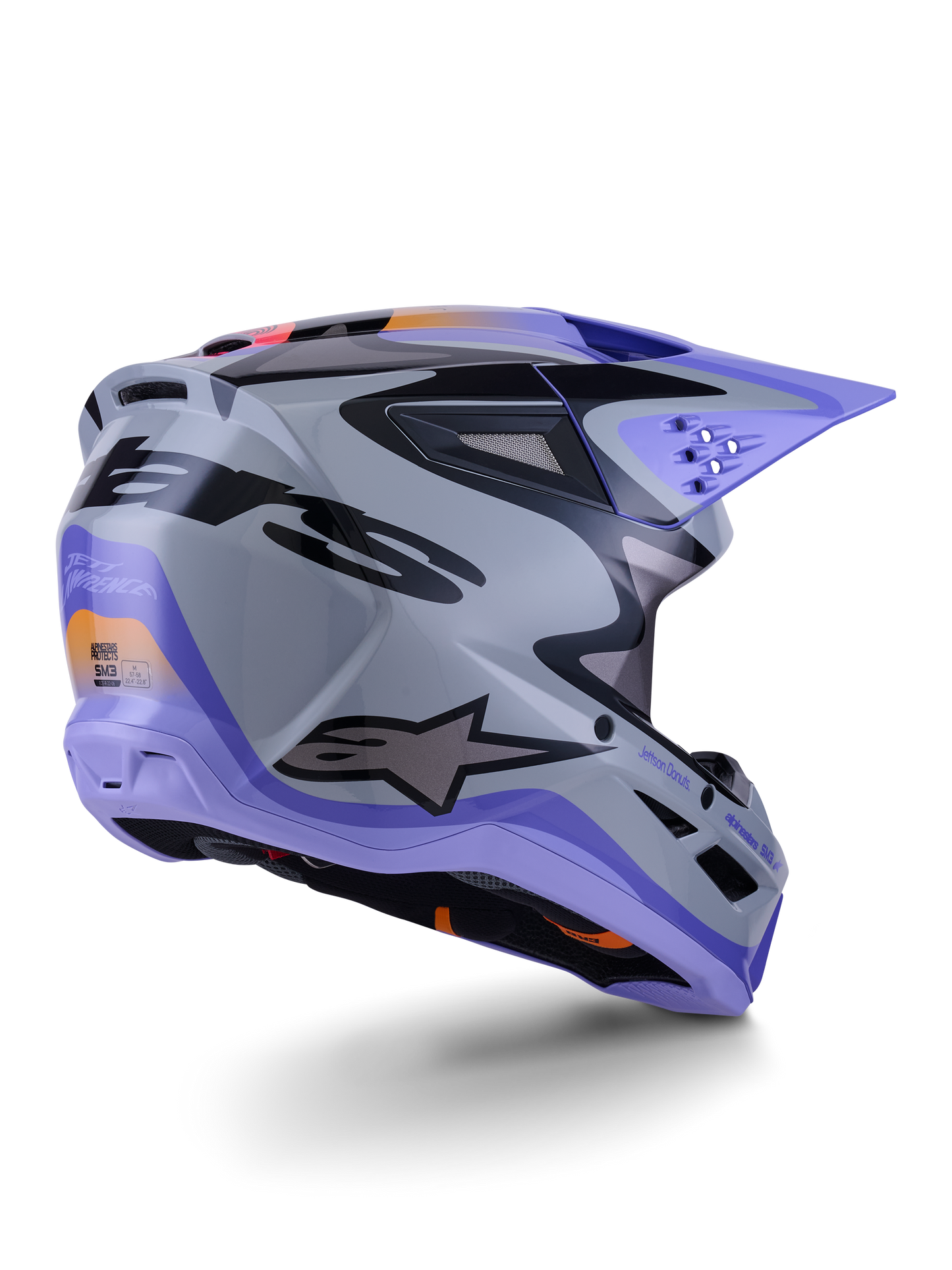 Alpinestars S-M3 Jettson Crosshelm Grijs Paars