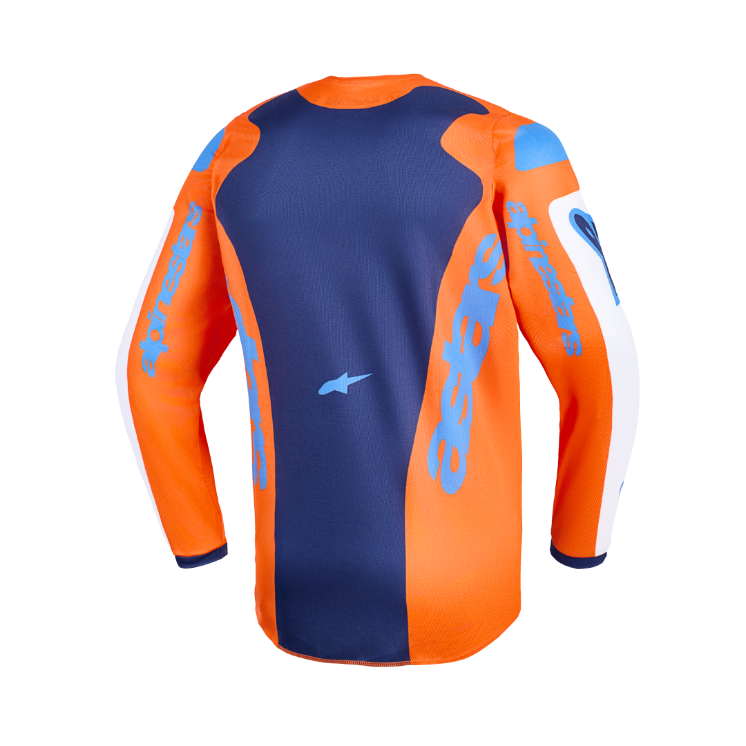 Alpinestars Fluid Grid Oranje Blauw Kinder Crossshirt