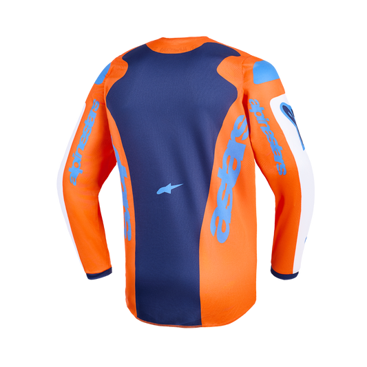 Alpinestars Fluid Grid Oranje Blauw Kinder Crossshirt