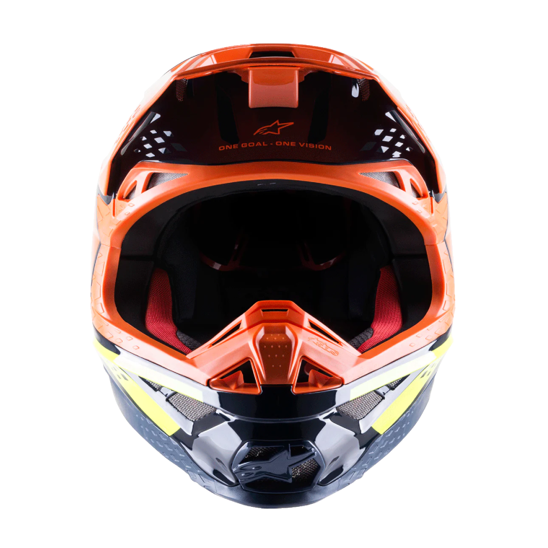 Alpinestars S-M8 Factory Crosshelm Marine Blauw Oranje