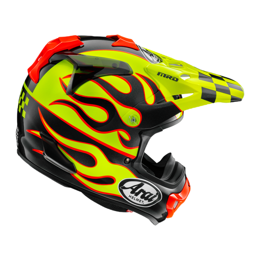 Arai MX-V Evo Flame Crosshelm Geel