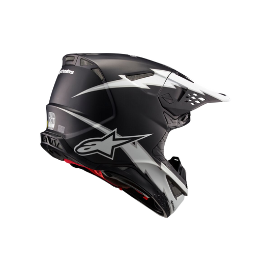 Alpinestars S-M10 Ampress Crosshelm Zwart Wit (Mat)