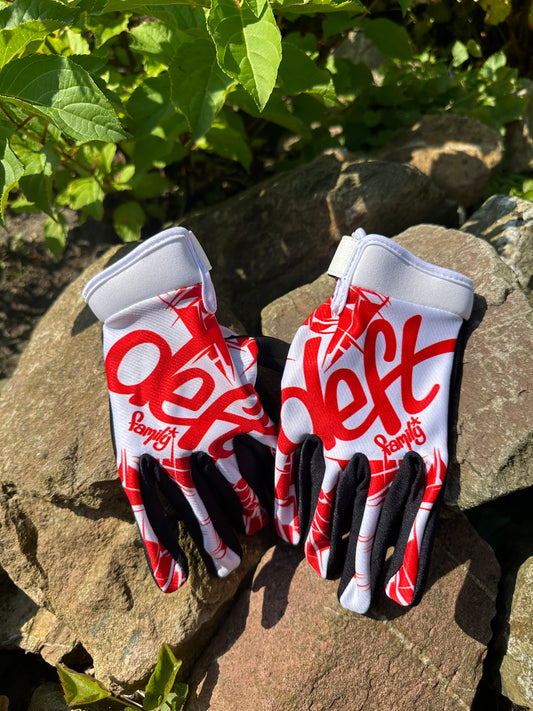 Deft Family EQVLNT Solid Kinder Crosshandschoenen Wit Rood