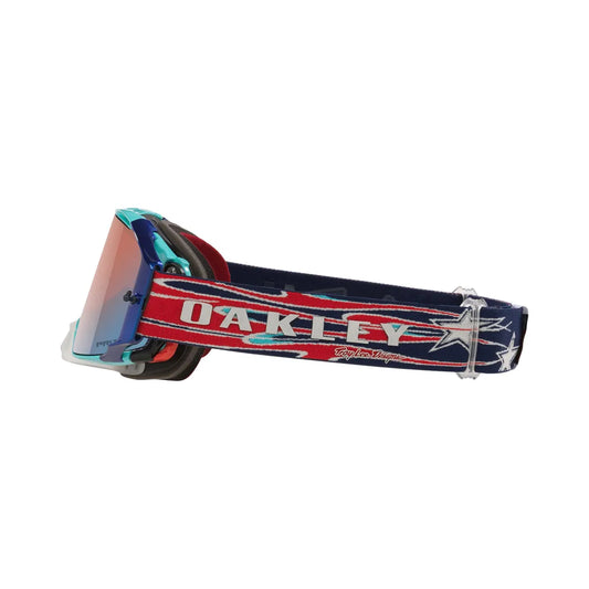 Zijaanzicht van de speciale Troy Lee Designs Oakley airbrake crossbril.