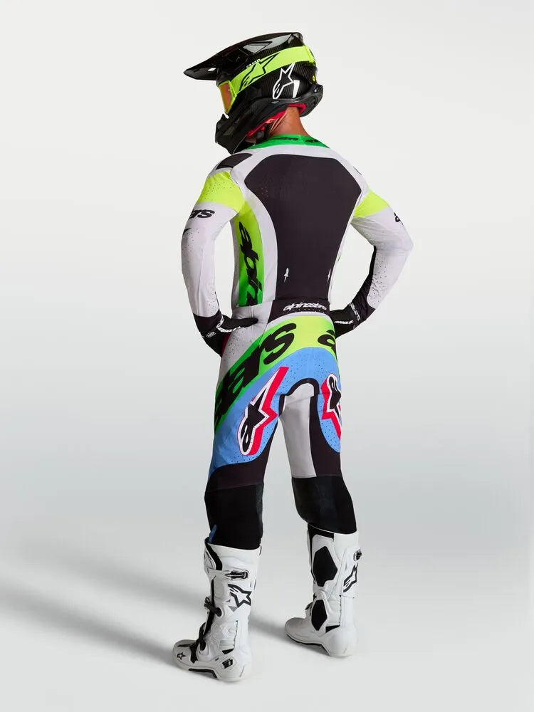 Alpinestars Supertech Dyna Grijs Groen Crossshirt