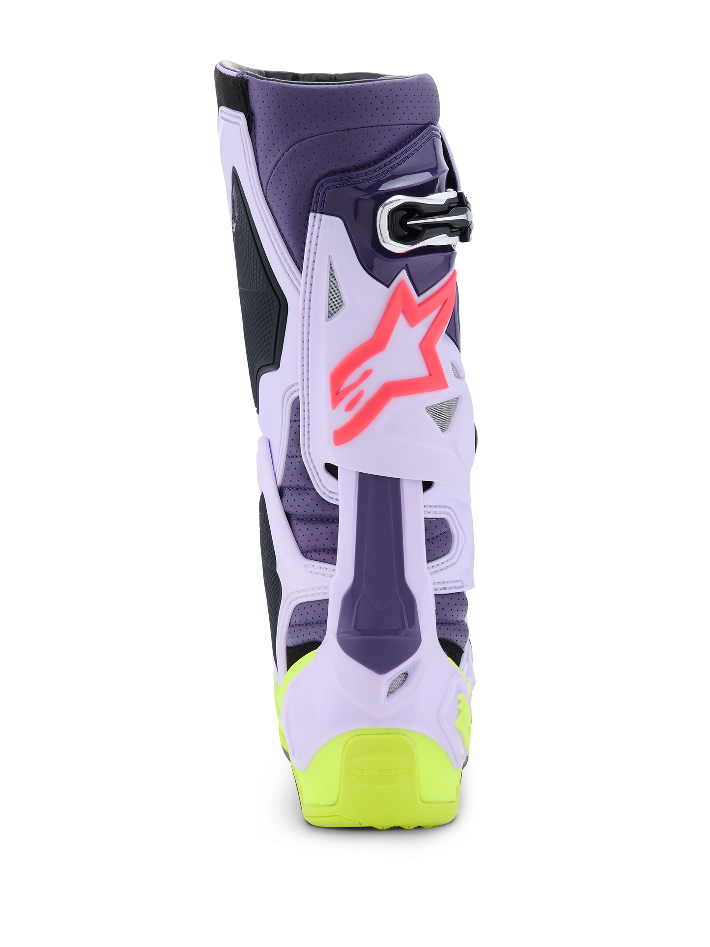 Alpinestars Tech 10 Supervented Crosslaars Paars Fluor Geel