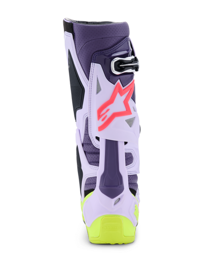 Alpinestars Tech 10 Supervented Crosslaars Paars Fluor Geel