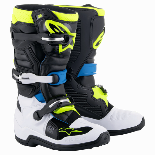 Alpinestars Tech 7s Kinder Crosslaars Zwart Blauw Fluor Geel