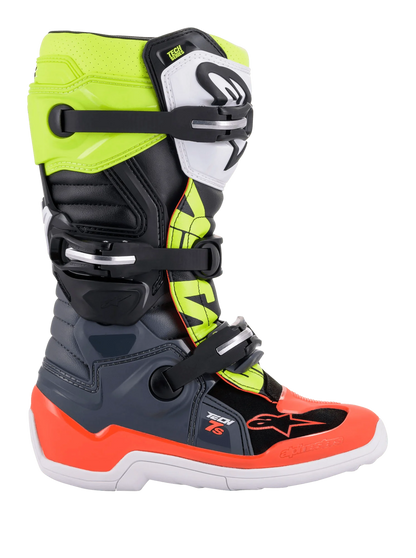 Alpinestars Tech 7s Kinder Crosslaars Fluor Rood Fluor Geel
