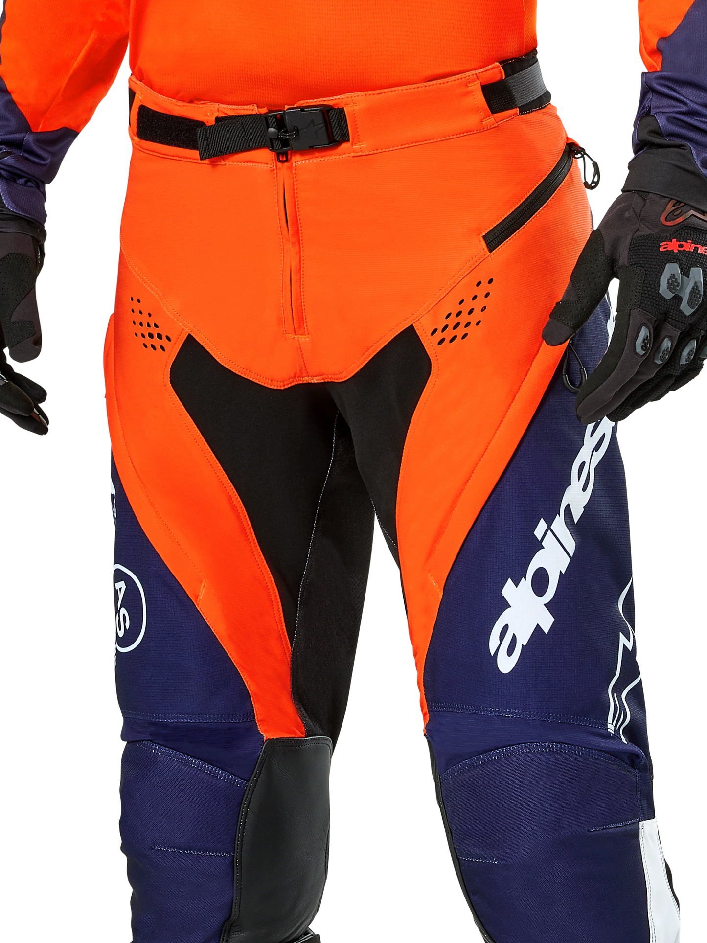 Alpinestars PRO-Dura Oranje Marineblauw Enduro/Crossbroek