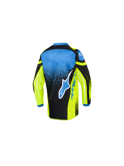 Alpinestars Racer Nomur Fluor Geel Blauw Kinder Crossshirt