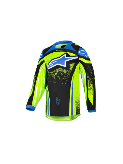 Alpinestars Racer Nomur Fluor Geel Blauw Kinder Crossshirt