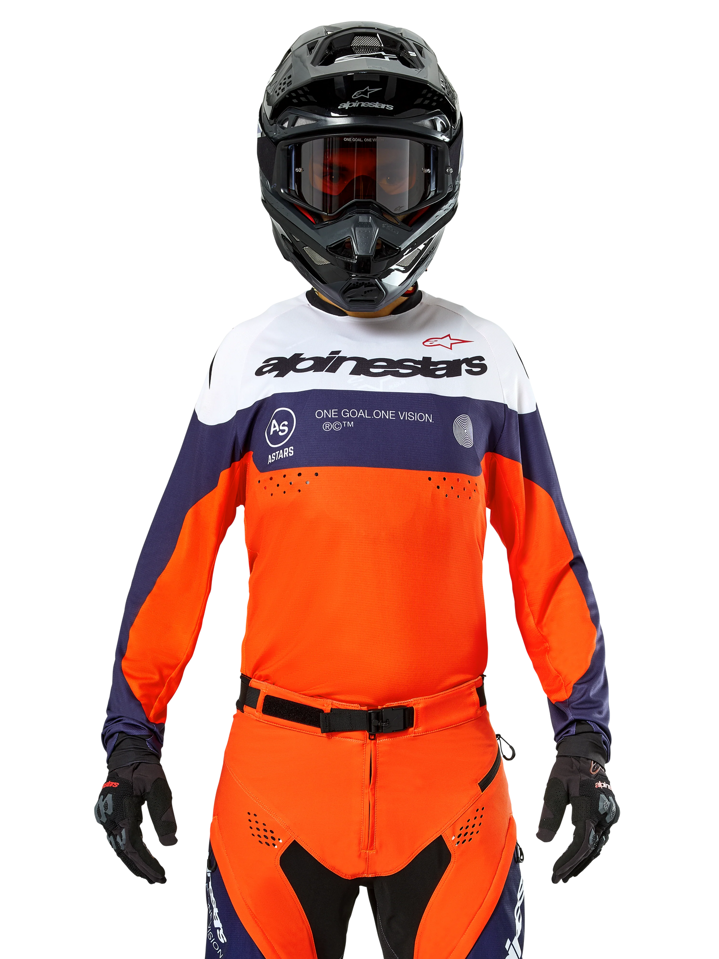 Alpinestars PRO-Dura Oranje Marineblauw Enduro/Crossshirt