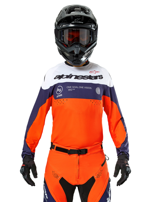 Alpinestars PRO-Dura Oranje Marineblauw Enduro/Crossshirt