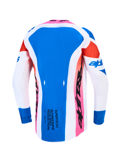 Alpinestars Supertech Dyna Wit Blauw Crossshirt