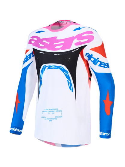 Alpinestars Supertech Dyna Wit Blauw Crossshirt