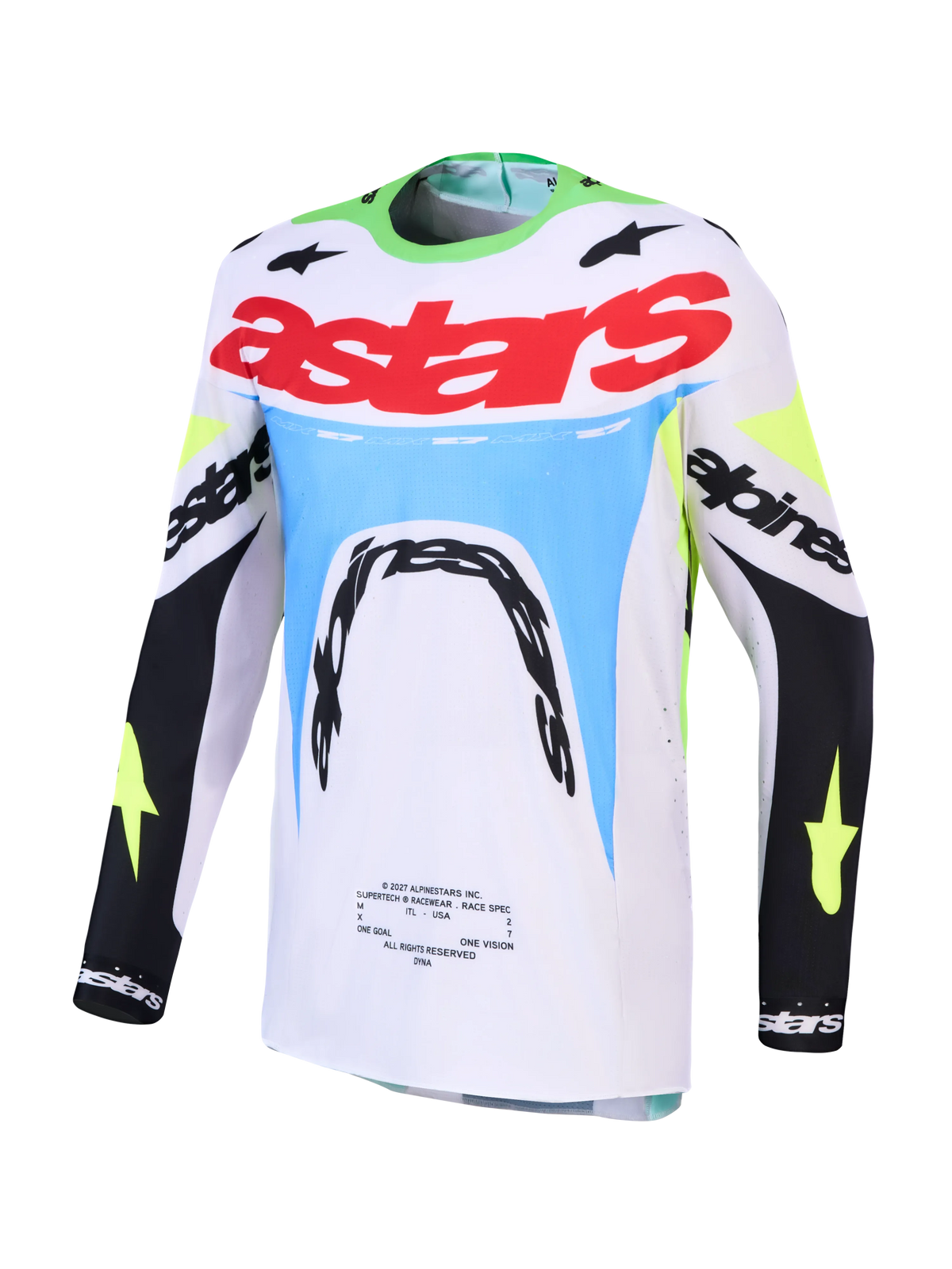 Alpinestars Supertech Dyna Grijs Groen Crossshirt