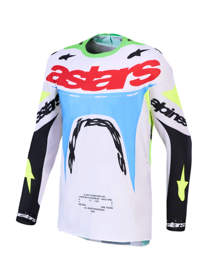 Alpinestars Supertech Dyna Grijs Groen Crossshirt