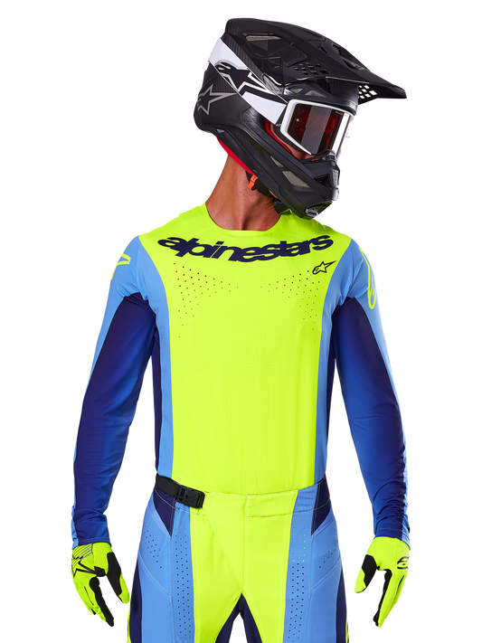 Alpinestars Techstar Melt Geel Blauw Crossshirt