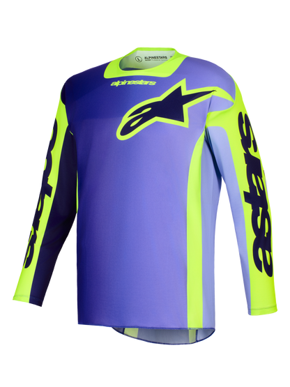 Alpinestars Racer Portl Paars Fluor Geel Crossshirt