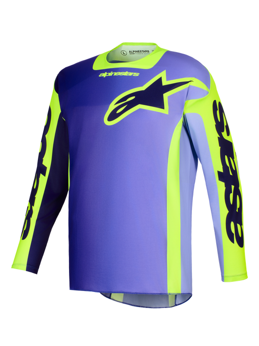Alpinestars Racer Portl Paars Fluor Geel Crossshirt
