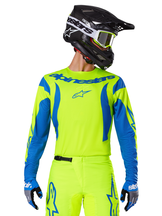 Alpinestars Fluid Haul Geel Blauw Crossshirt