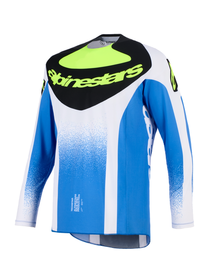 Alpinestars Techstar Knif Blauw Fluor Geel Crossshirt