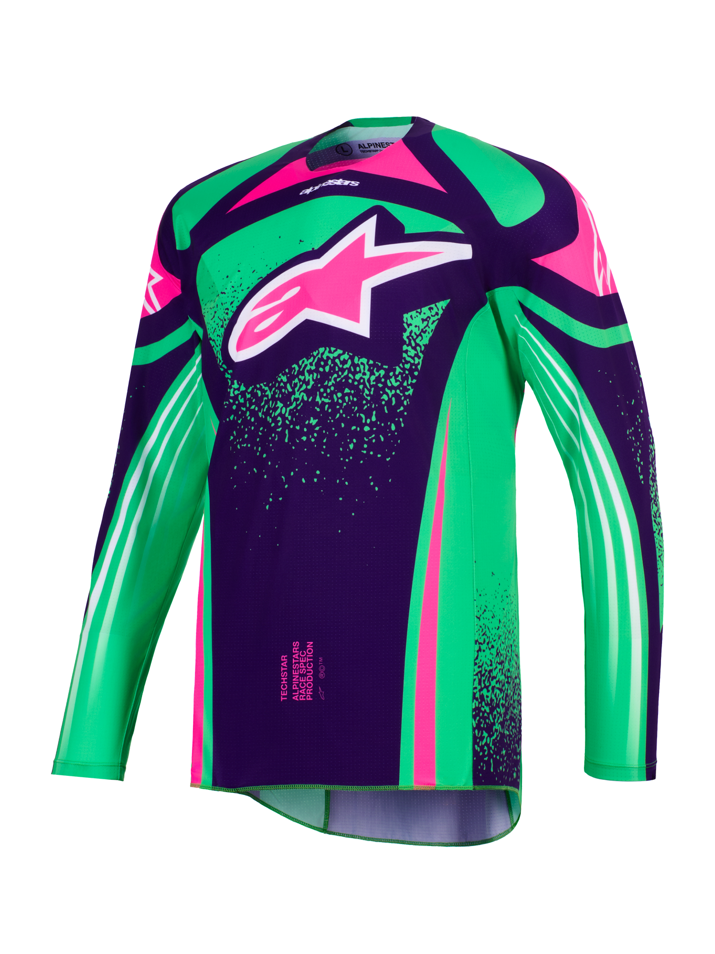 Alpinestars Techstar Nomur Roze Groen Crossshirt