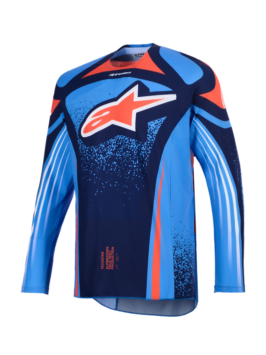 Alpinestars Techstar Nomur Blauw Oranje Crossshirt