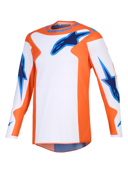 Alpinestars Fluid Grid Oranje Blauw Crossshirt