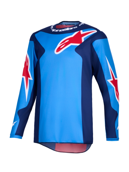 Alpinestars Fluid Grid Blauw Rood Crossshirt