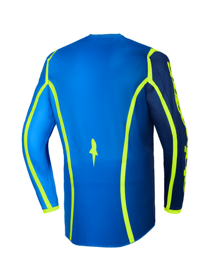 Alpinestars Fluid Apex Blauw Fluor Geel Crossshirt