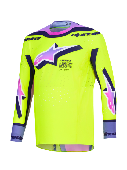 Alpinestars Supertech Vista Geel Paars Crossshirt