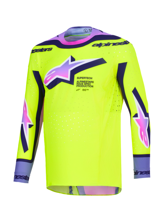 Alpinestars Supertech Vista Geel Paars Crossshirt