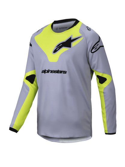 Alpinestars Racer Veil Grijs Geel Kinder Crossshirt