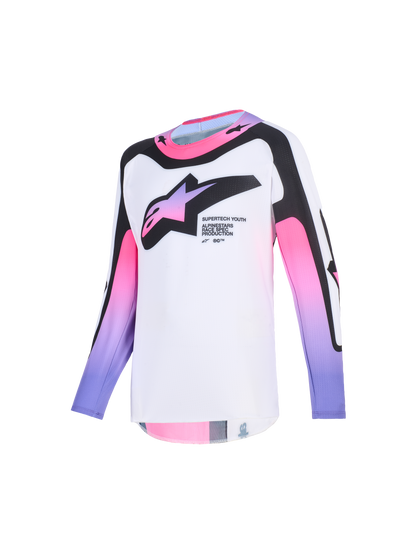 Alpinestars Supertech Vista Wit Paars Kinder Crossshirt