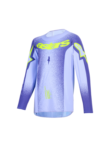Alpinestars Supertech Scenz Paars Fluor Geel Kinder Crossshirt