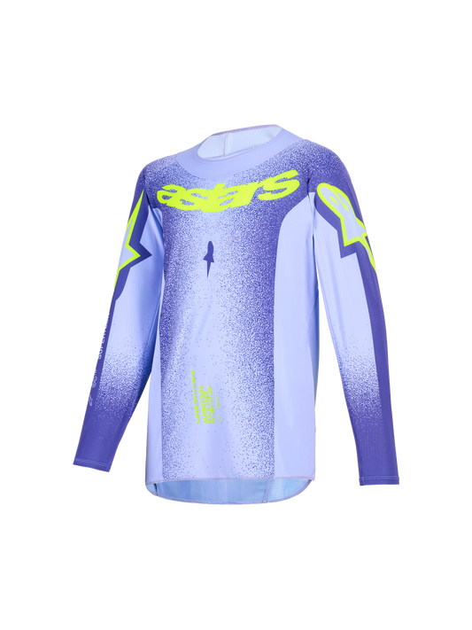 Alpinestars Supertech Scenz Paars Fluor Geel Kinder Crossshirt