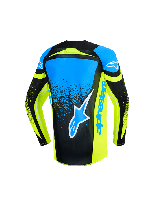 Alpinestars Supertech Nomur Blauw Fluor Geel Kinder Crossshirt