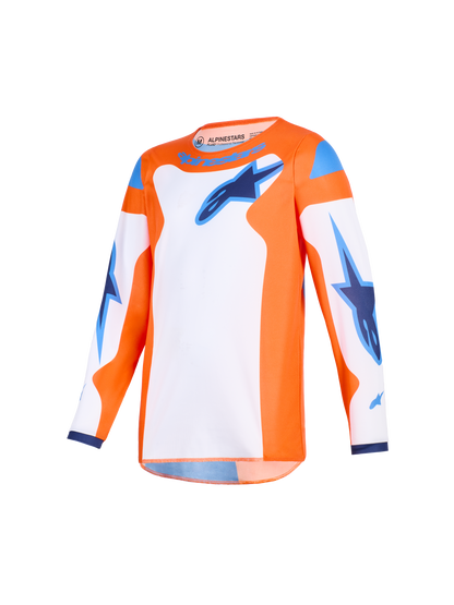 Alpinestars Fluid Grid Oranje Blauw Kinder Crossshirt