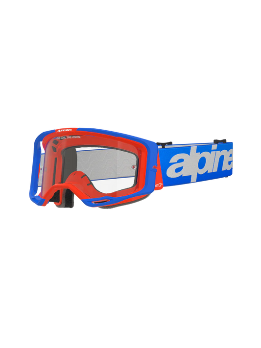 Alpinestars Vision 8 Wordmark Crossbril Blauw Rood