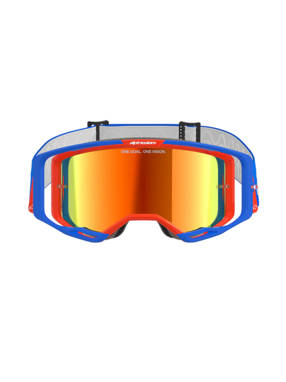 Alpinestars Vision 8 Wordmark Crossbril Blauw Rood